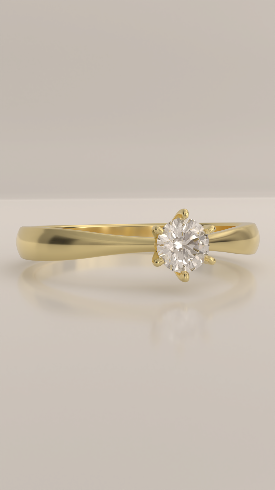 Anel solitário com zirconia de 3,5mm em ouro 18K.