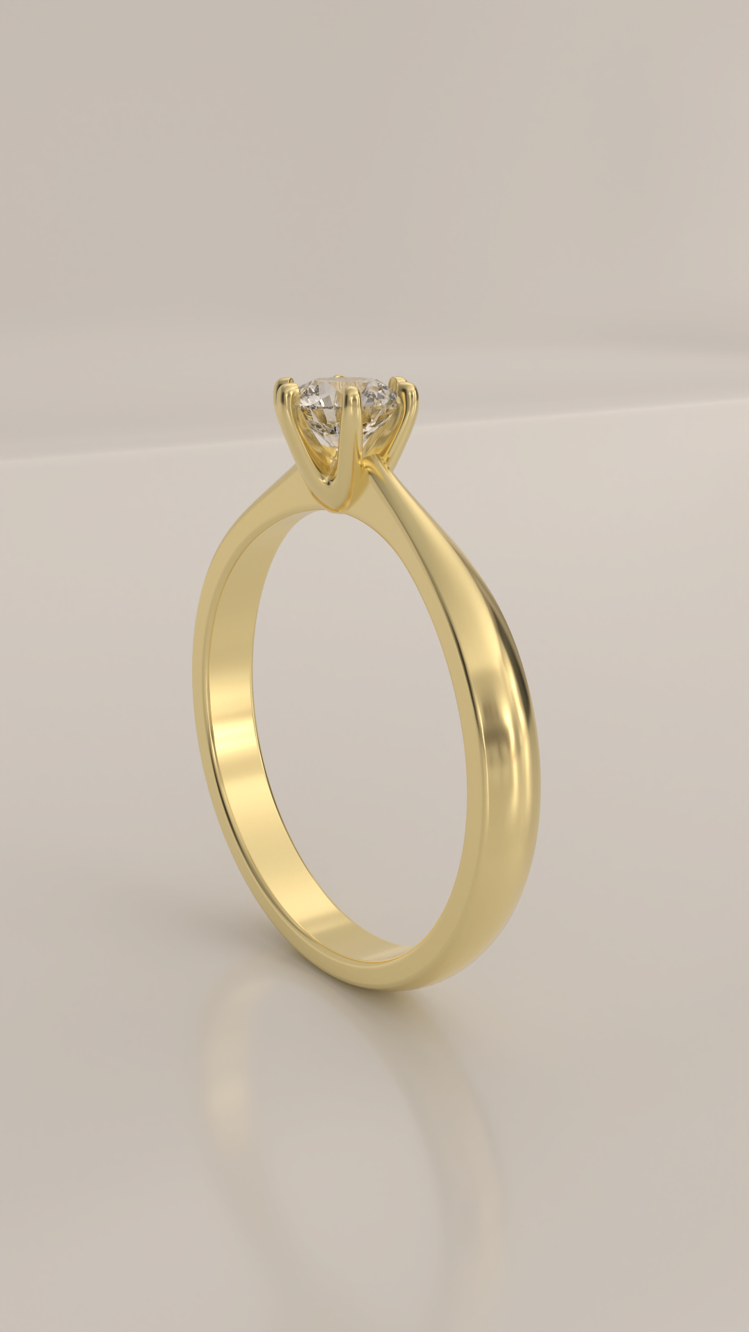 Anel solitário com zirconia de 4,5mm em ouro 18K.