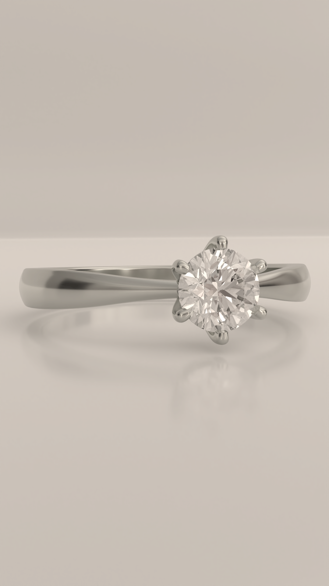 Anel solitário com zirconia de 4,5mm em prata 925.