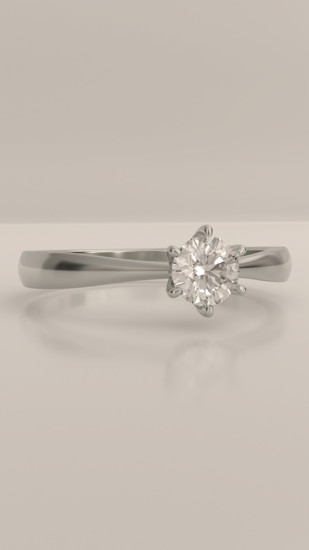 Anel solitário com zirconia de 4mm em prata 925.