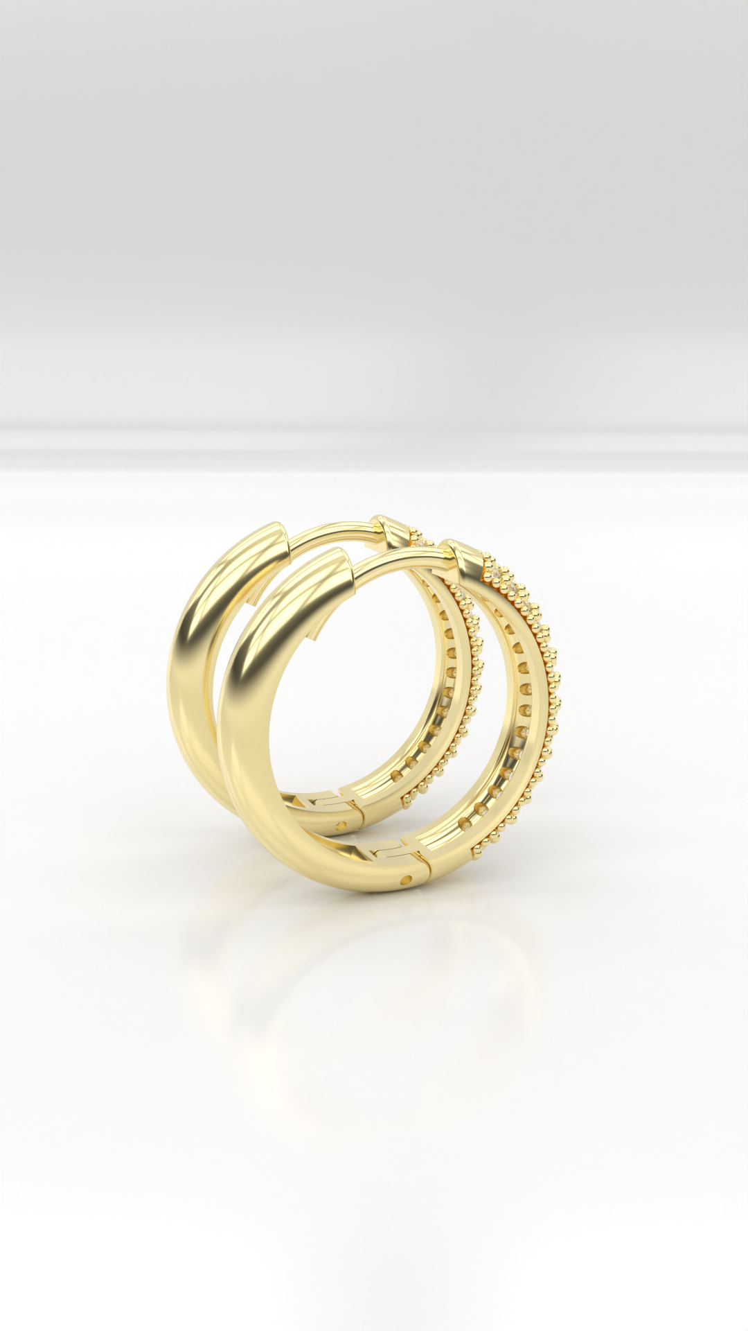 Brinco argola articulada com 2 fileiras de zirconias cravejadas, em prata 925. (cópia)