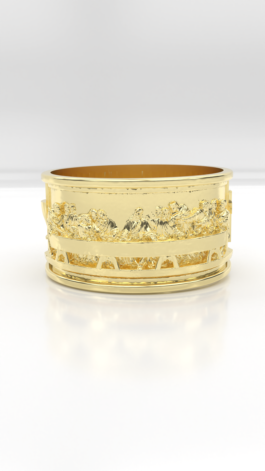 Anel Santa Ceia em ouro 18.