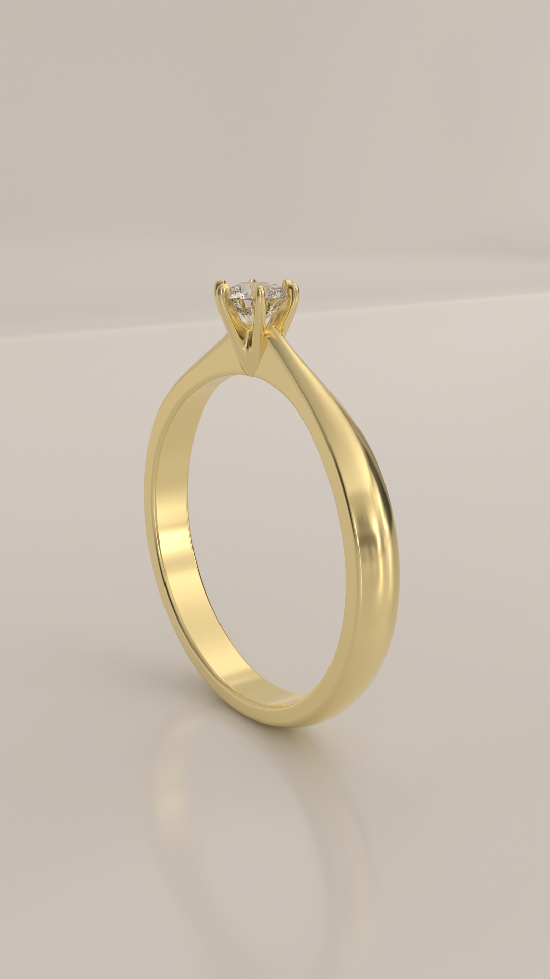 Anel solitário com zirconia de 3,5mm em ouro 18K.