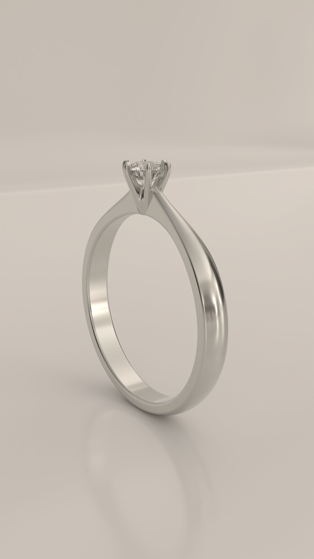 Anel solitário com zirconia de 3,5mm em prata 925.