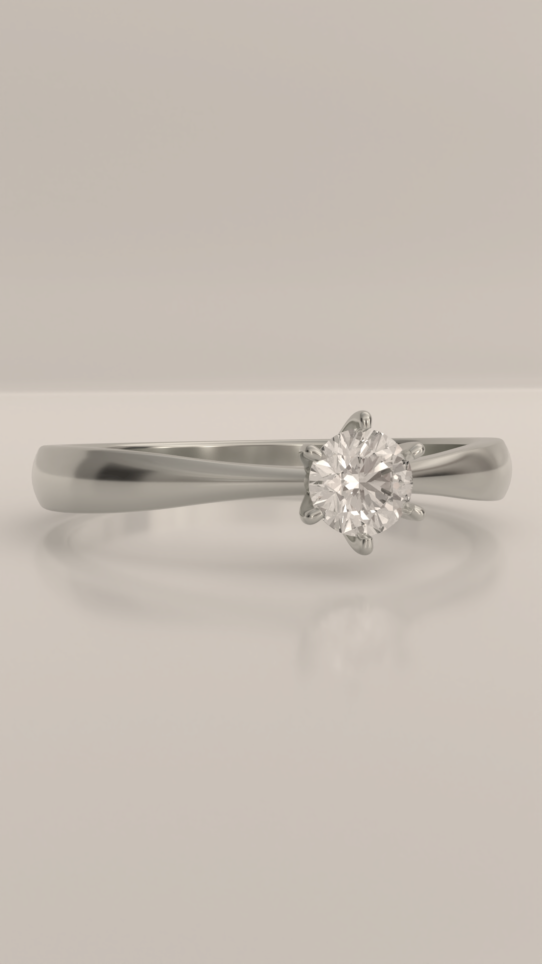 Anel solitário com zirconia de 3,5mm em prata 925.