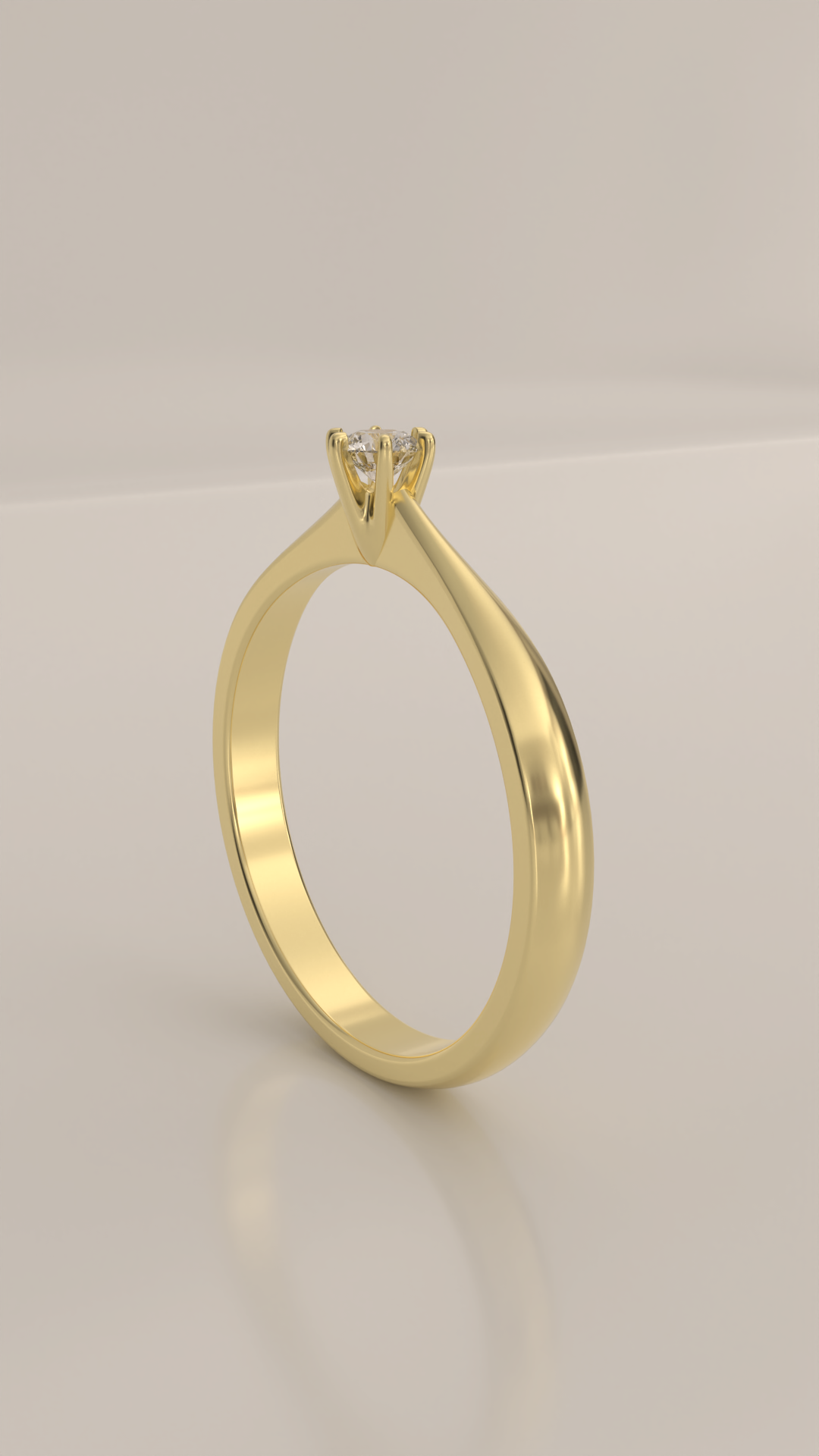 Anel solitário com zirconia de 3mm em ouro 18K.