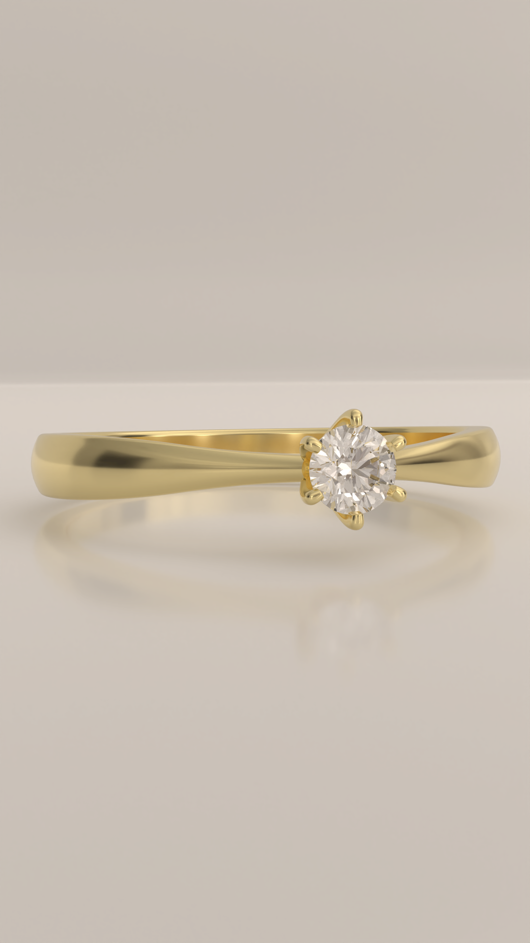Anel solitário com zirconia de 3mm em ouro 18K.