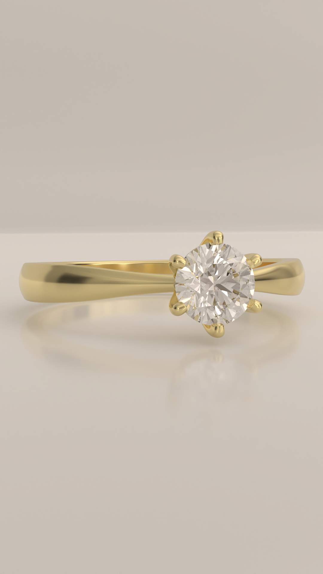 Anel solitário com zirconia de 4,5mm em ouro 18K.