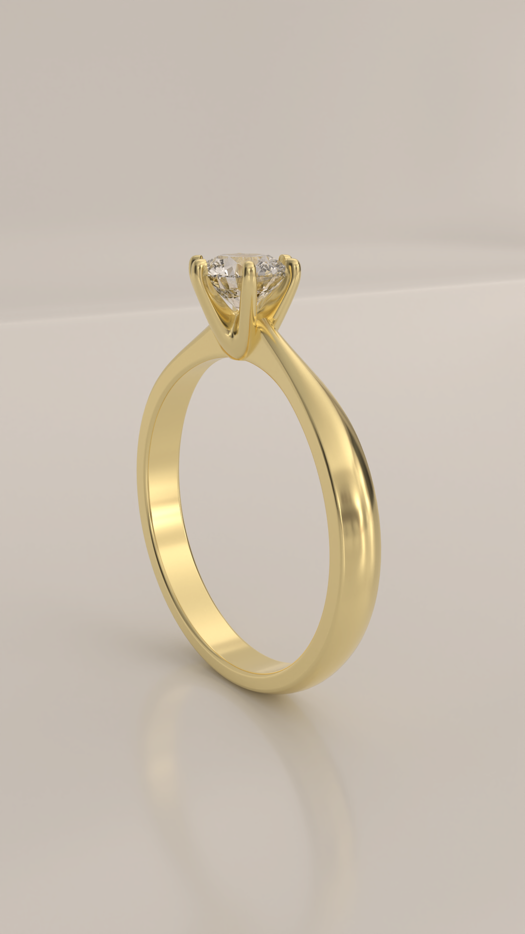 Anel solitário com zirconia de 5mm em ouro 18K.