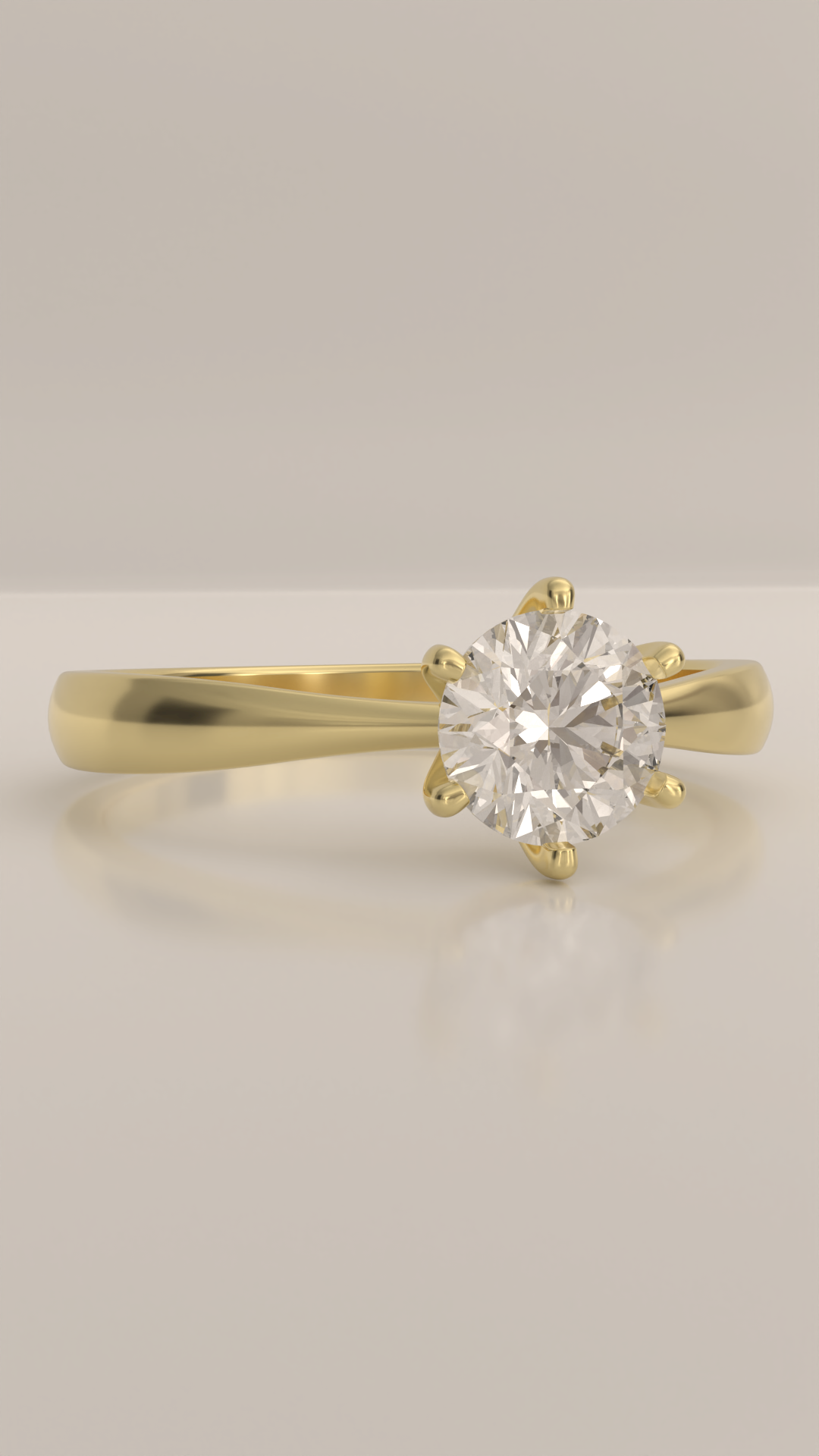 Anel solitário com zirconia de 5mm em ouro 18K.