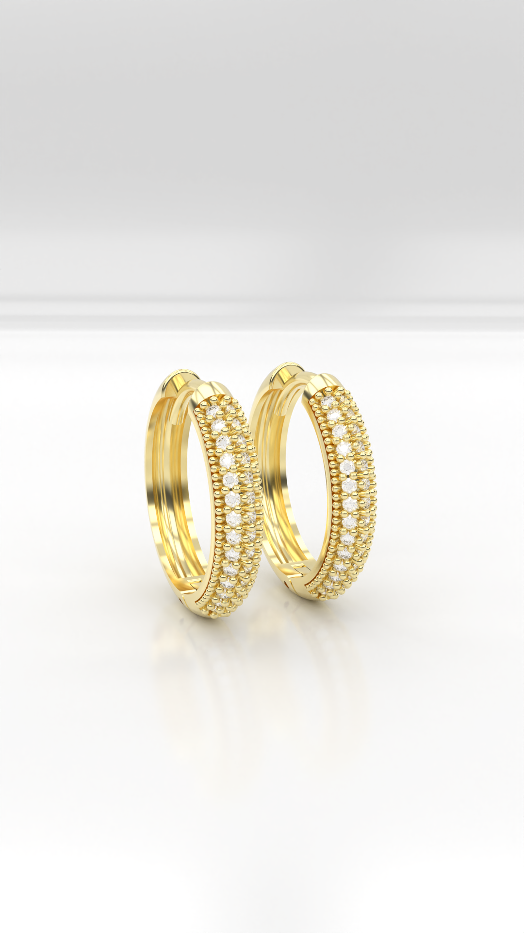 Brinco argola articulada com 2 fileiras de zirconias cravejadas, em prata 925. (cópia)
