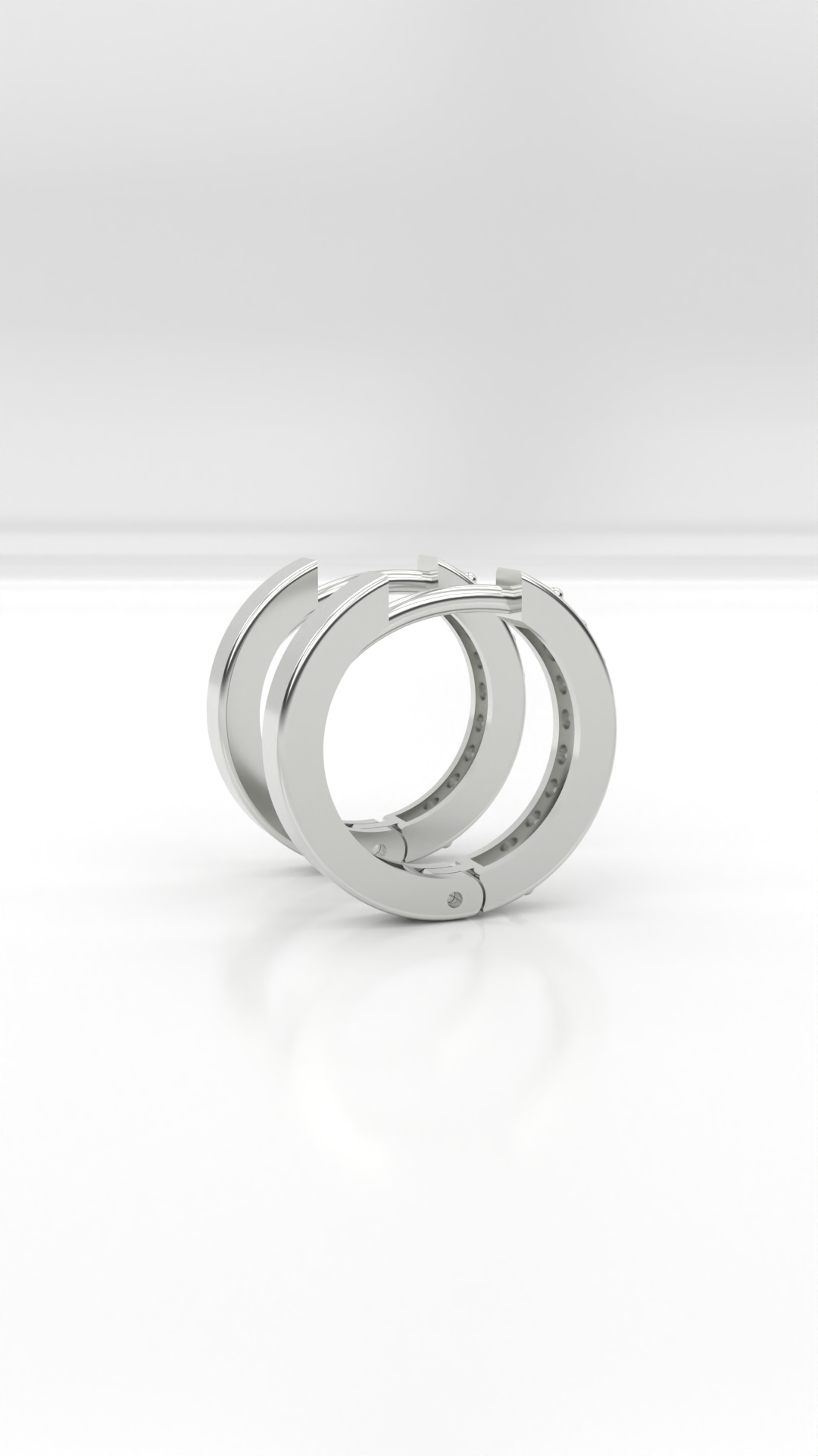 Brinco arcola articulada 12mm cravejada com zirconias em prata 925.