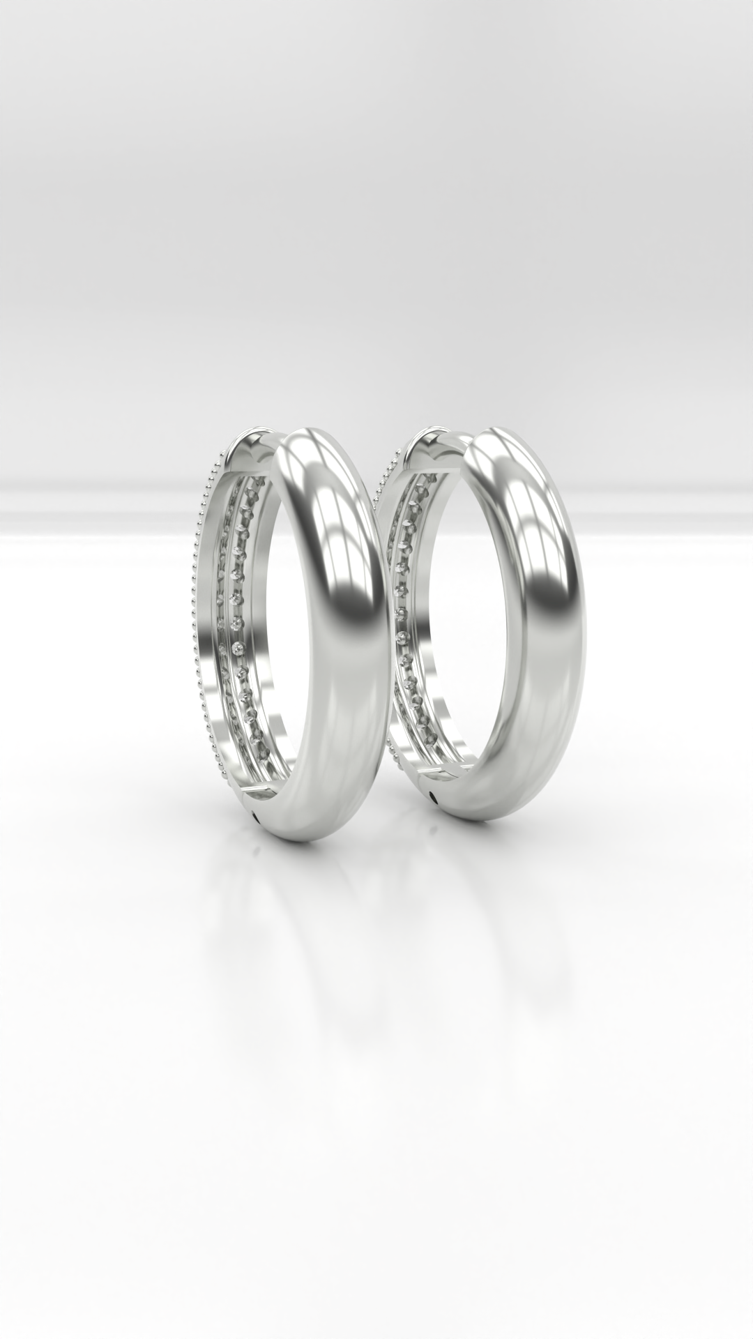 Brinco argola articulada com 2 fileiras de zirconias cravejadas, em prata 925.